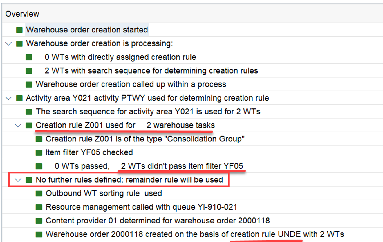SAP EWM WOCR UNDE and DEF_23